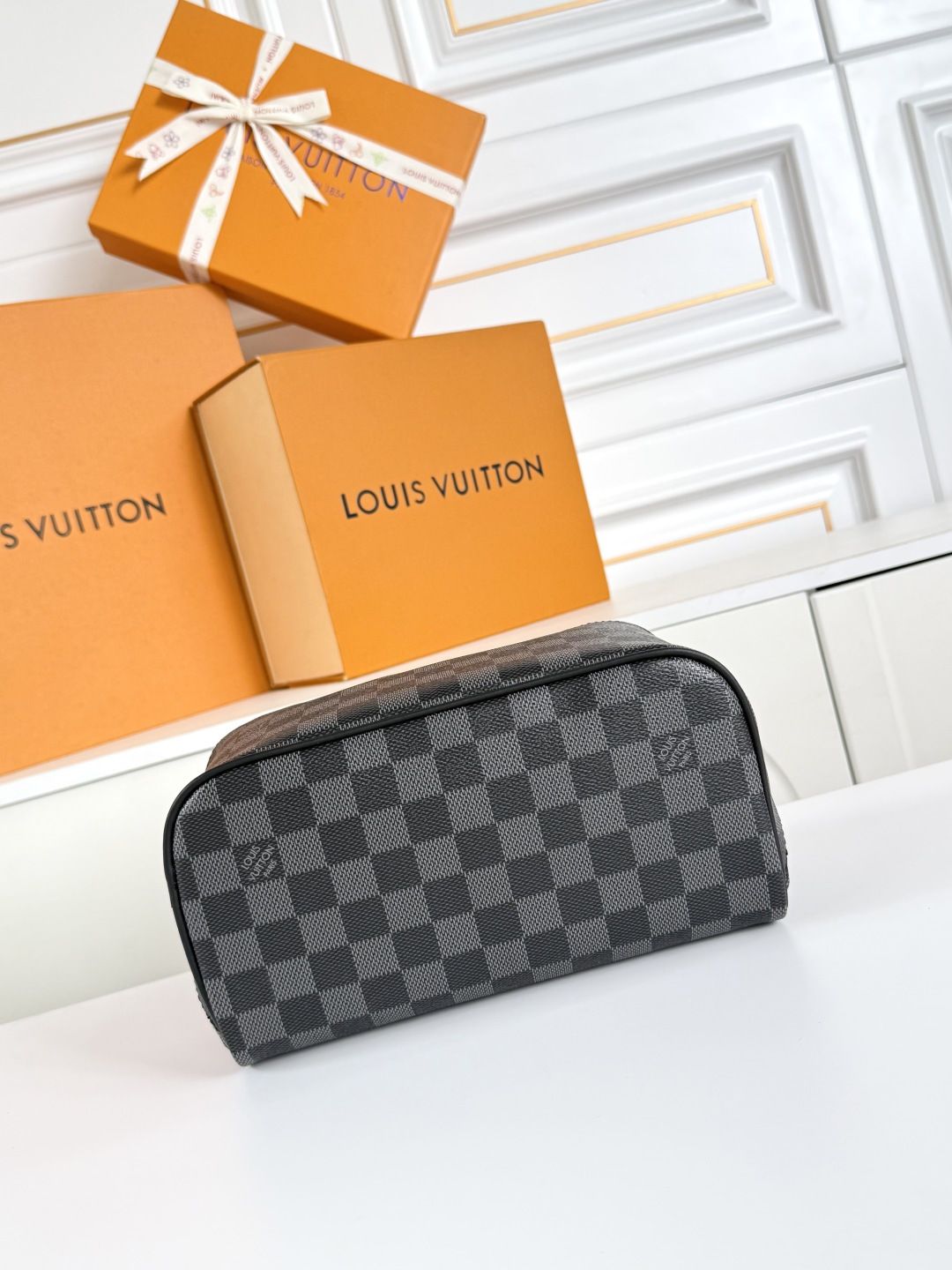【顶级原单  芯片版】11750老花，M11508黑花  黑格Toiletry Bag 2 Compar