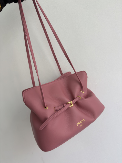 Prada Lambskin Leather Cloud Bag, Shoulder Bag, Pink, 25x17.5x11.5cm 1 Prada Lambskin Leather Cloud Bag, Shoulder Bag, Pink, 25x17.5x11.5cm