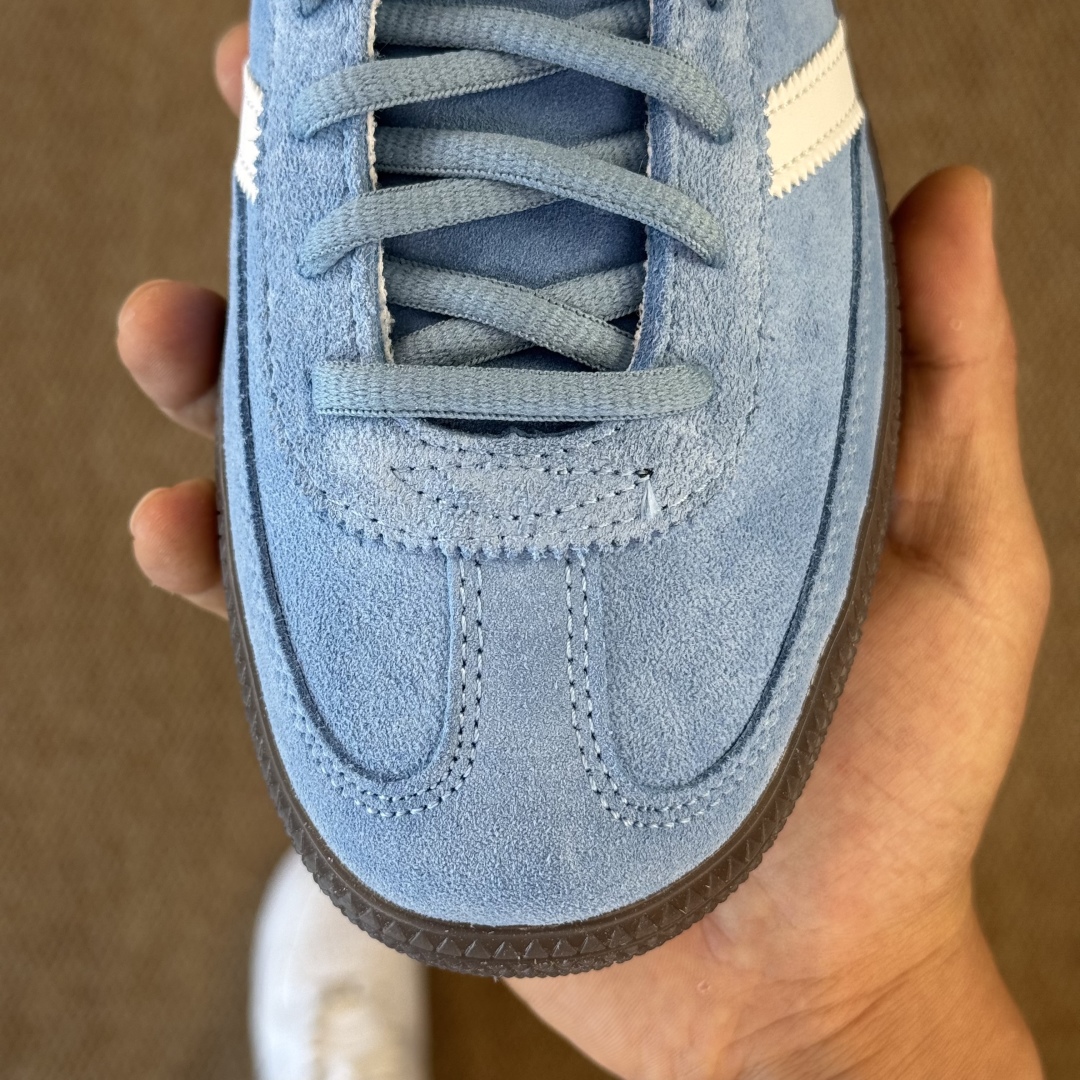  
XJ版 极致性价比！阿迪T字德训鞋：白蓝麂皮
Adidas/阿迪达斯 HANDBALL SPEZIA