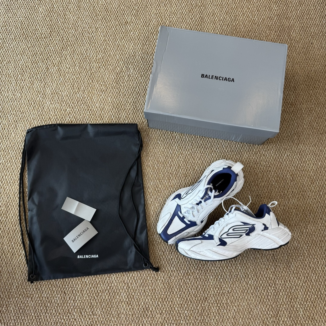 福利特价GT版 巴黎世家16代 Monday 白蓝Balenciaga Monday 巴黎世家牛皮革圆头