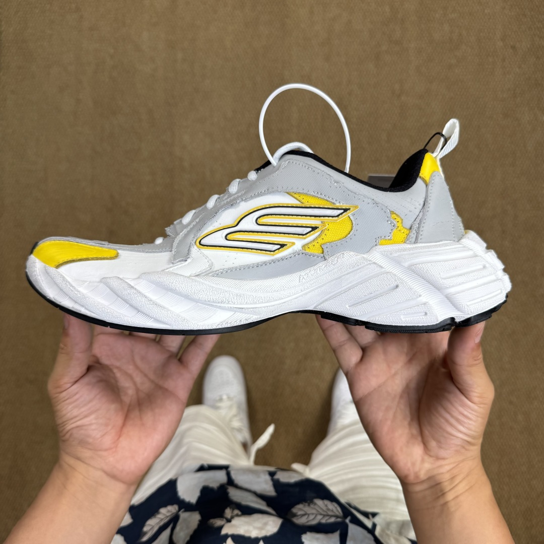 福利特价GT版 巴黎世家16代 Monday 白黄Balenciaga Monday 巴黎世家牛皮革圆头