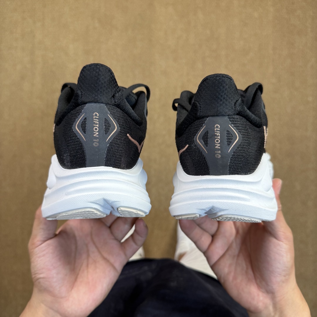 【纯原】HOKA ONE ONE Clifton 克里夫顿10代专业性能减震公路跑步鞋 第2色:黑白 货