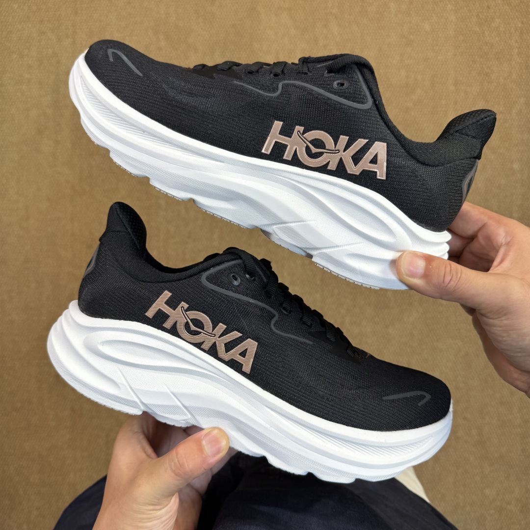 【纯原】HOKA ONE ONE Clifton 克里夫顿10代专业性能减震公路跑步鞋 第2色:黑白 货