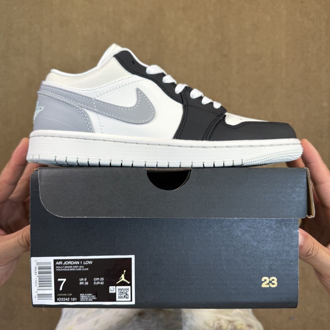 AJ1Low低帮：白灰黑
市售最强低帮 天花板品质！
市面唯一正确版本 全鞋正品原材料 
IO2242-