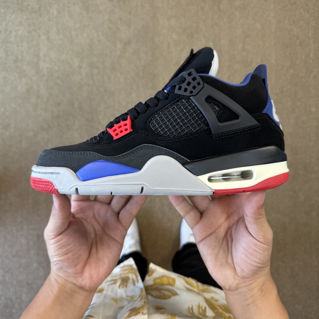  
X版 aj4稀有空气系列黑蓝红 全码出货！
超强头层性价比aj4，头层皮料，细节材料鞋型均在线，近价
