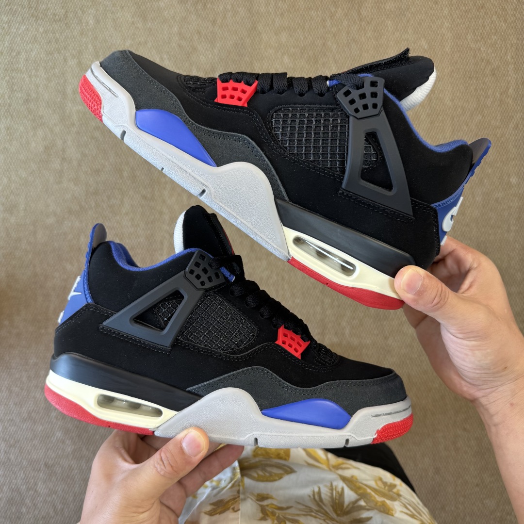  
X版 aj4稀有空气系列黑蓝红 全码出货！
超强头层性价比aj4，头层皮料，细节材料鞋型均在线，近价