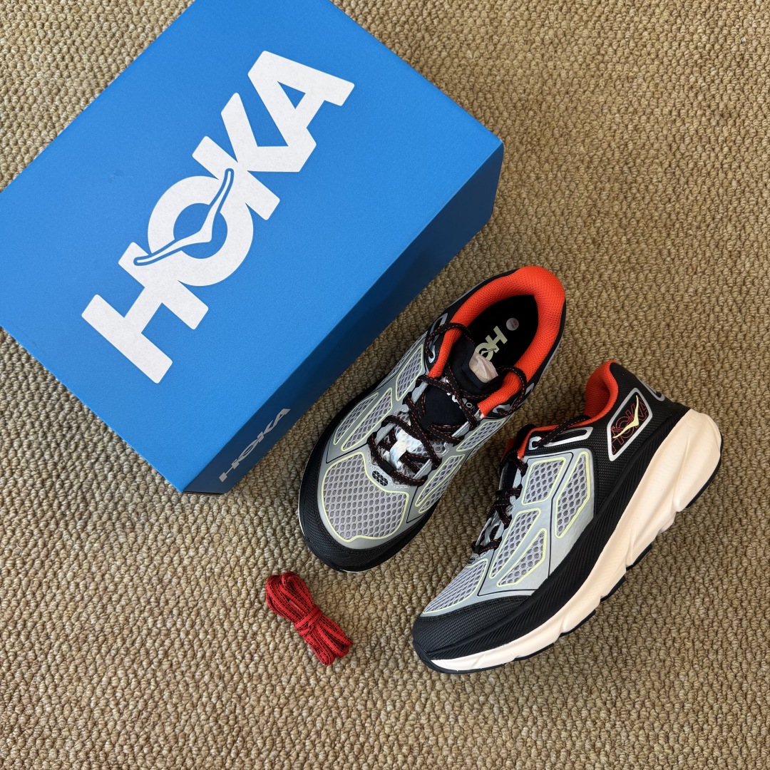 HOKA ONE ONE Clifton ONE9 克里夫顿9代专业性能减震公路跑步鞋 银黑色货号：/H