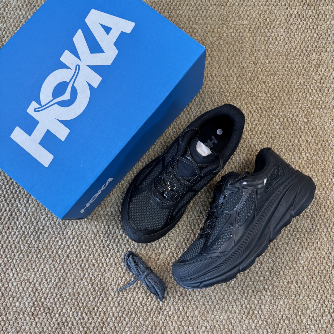 HOKA ONE ONE Clifton ONE9 克里夫顿9代专业性能减震公路跑步鞋 第8色:黑武士 