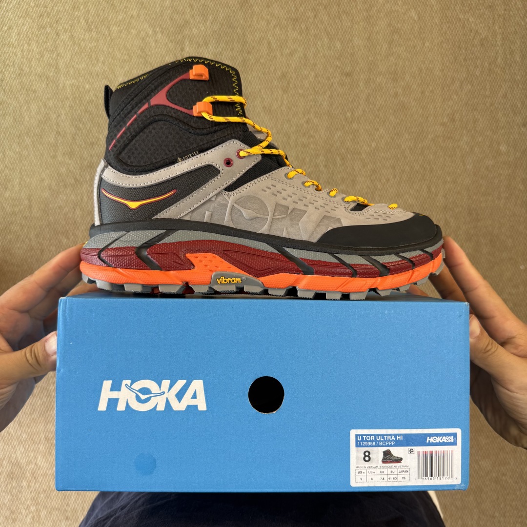 纯原Hoka ONE ONE ULTRA托亚 高帮 第4色:黑灰红越野跑登山鞋🥾 GORE-TEX真正全