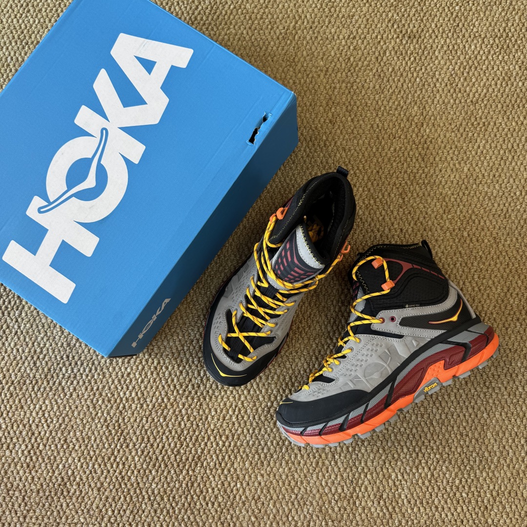 纯原Hoka ONE ONE ULTRA托亚 高帮 第4色:黑灰红越野跑登山鞋🥾 GORE-TEX真正全