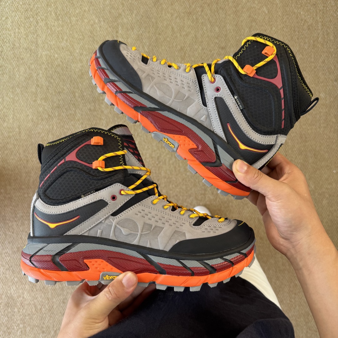 纯原Hoka ONE ONE ULTRA托亚 高帮 第4色:黑灰红越野跑登山鞋🥾 GORE-TEX真正全