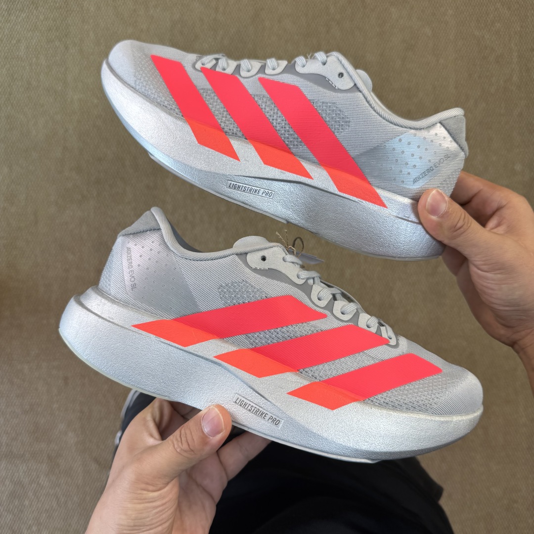 核心价格表私AD Adizero Evo SL 阿迪达斯马拉松跑步鞋Q弹缓震跑鞋新体验！第14色:灰银红