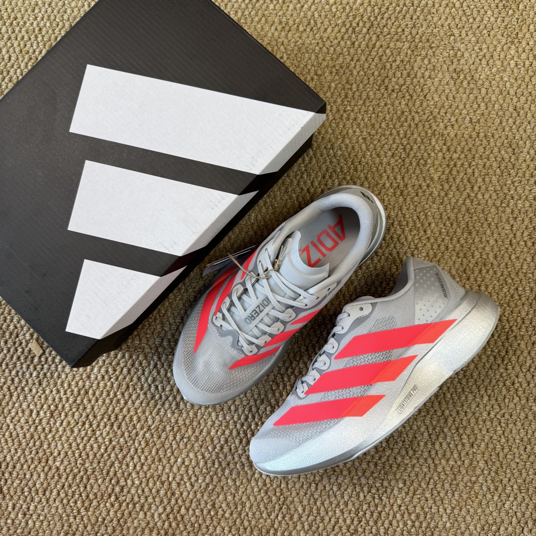 核心价格表私AD Adizero Evo SL 阿迪达斯马拉松跑步鞋Q弹缓震跑鞋新体验！第14色:灰银红