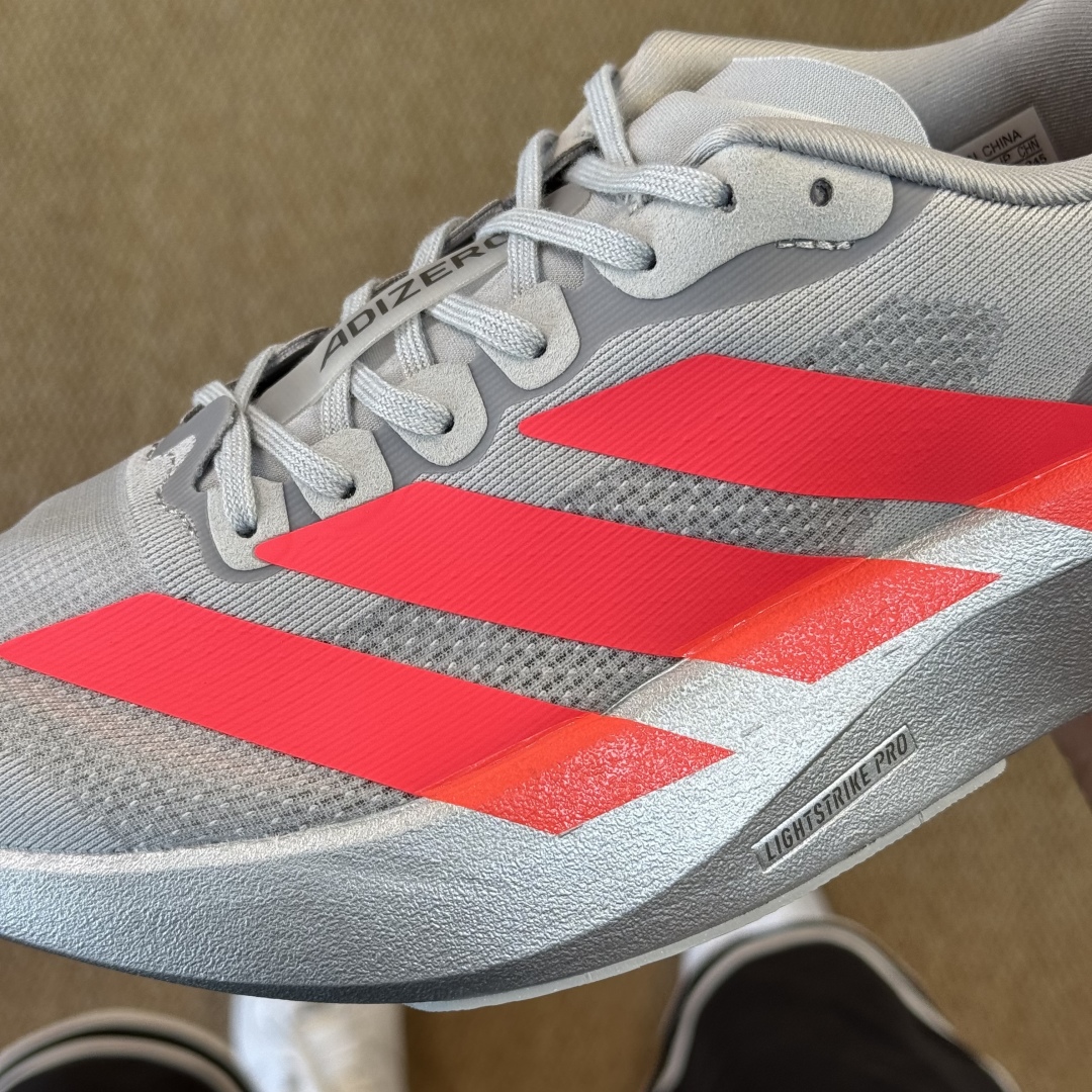 核心价格表私AD Adizero Evo SL 阿迪达斯马拉松跑步鞋Q弹缓震跑鞋新体验！第14色:灰银红