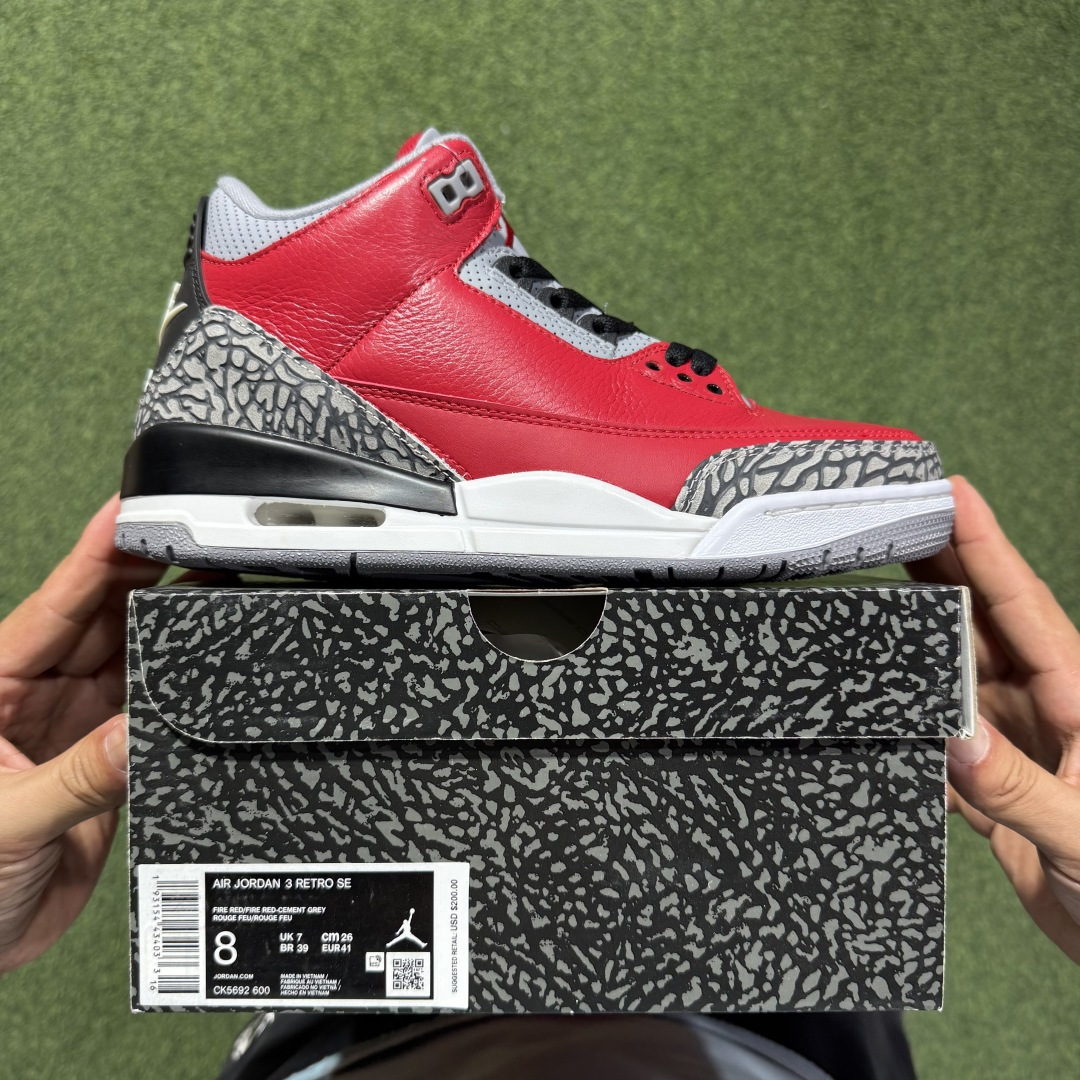 福利特价 纯原头层aj3！硬通货品质合计36个配色，长期货齐可主推！尺码：40-47.5带半码红水泥CK