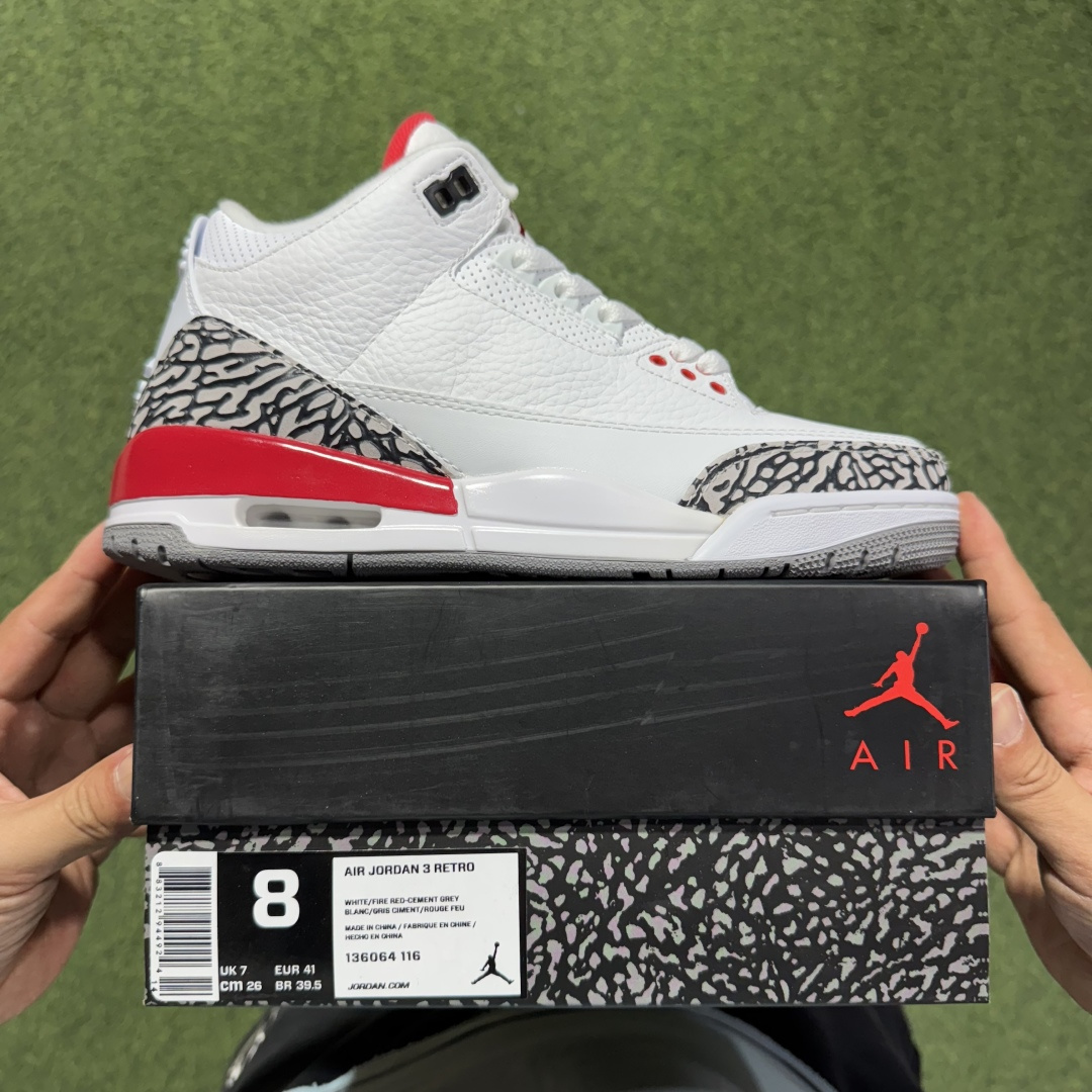 福利特价 纯原头层aj3！硬通货品质合计36个配色，长期货齐可主推！尺码：40-47.5带半码白红飓风-