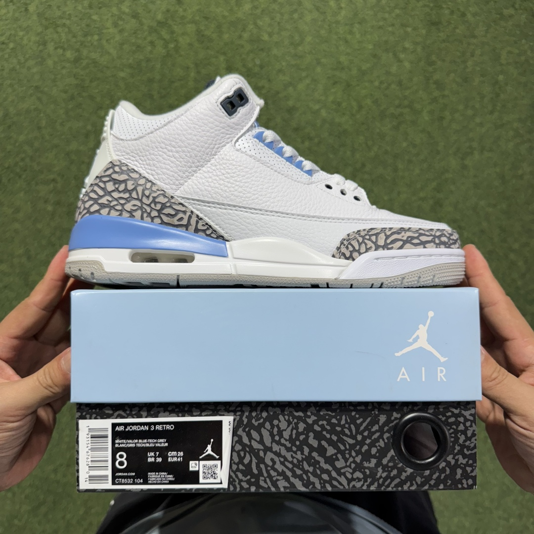 福利特价 纯原头层aj3！硬通货品质合计36个配色，长期货齐可主推！尺码：40-47.5带半码北卡蓝CT