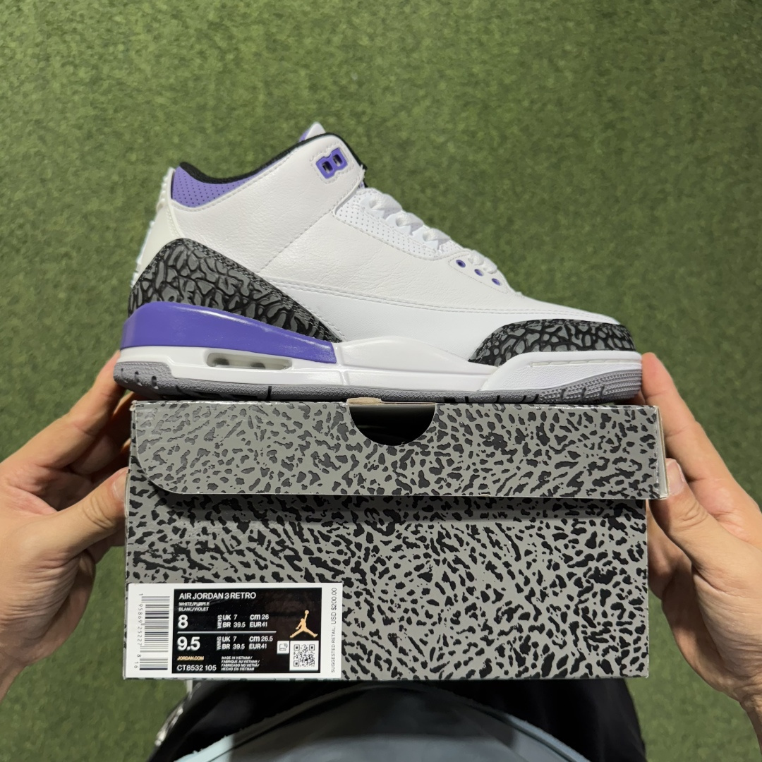 福利特价 纯原头层aj3！硬通货品质合计36个配色，长期货齐可主推！尺码：40-47.5带半码白紫CT8