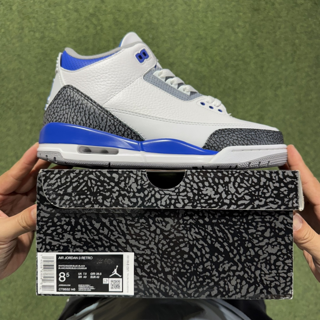 福利特价 纯原头层aj3！硬通货品质合计36个配色，长期货齐可主推！尺码：40-47.5带半码赛车蓝CT