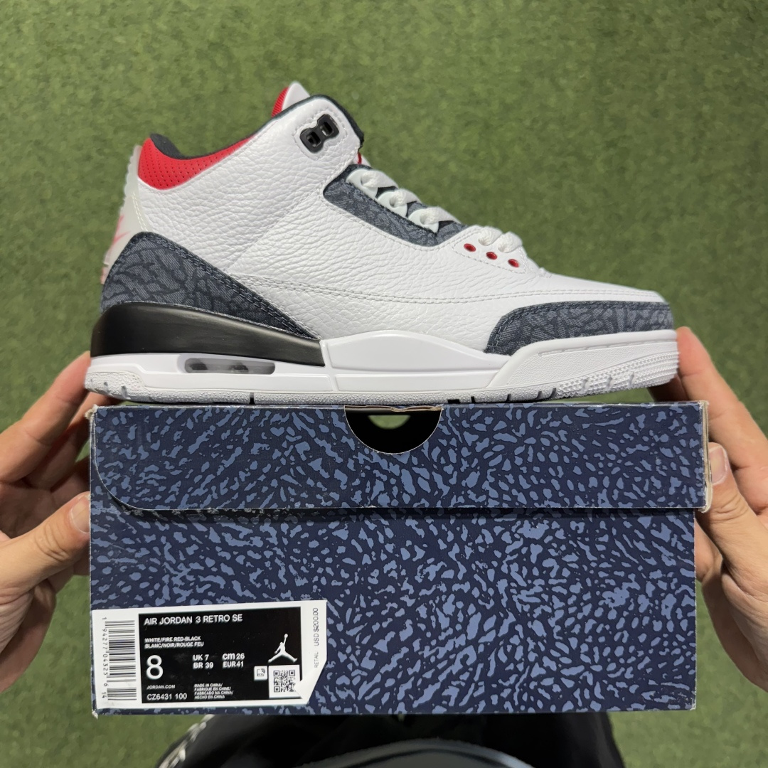 福利特价 纯原头层aj3！硬通货品质合计36个配色，长期货齐可主推！尺码：40-47.5带半码火焰红CZ