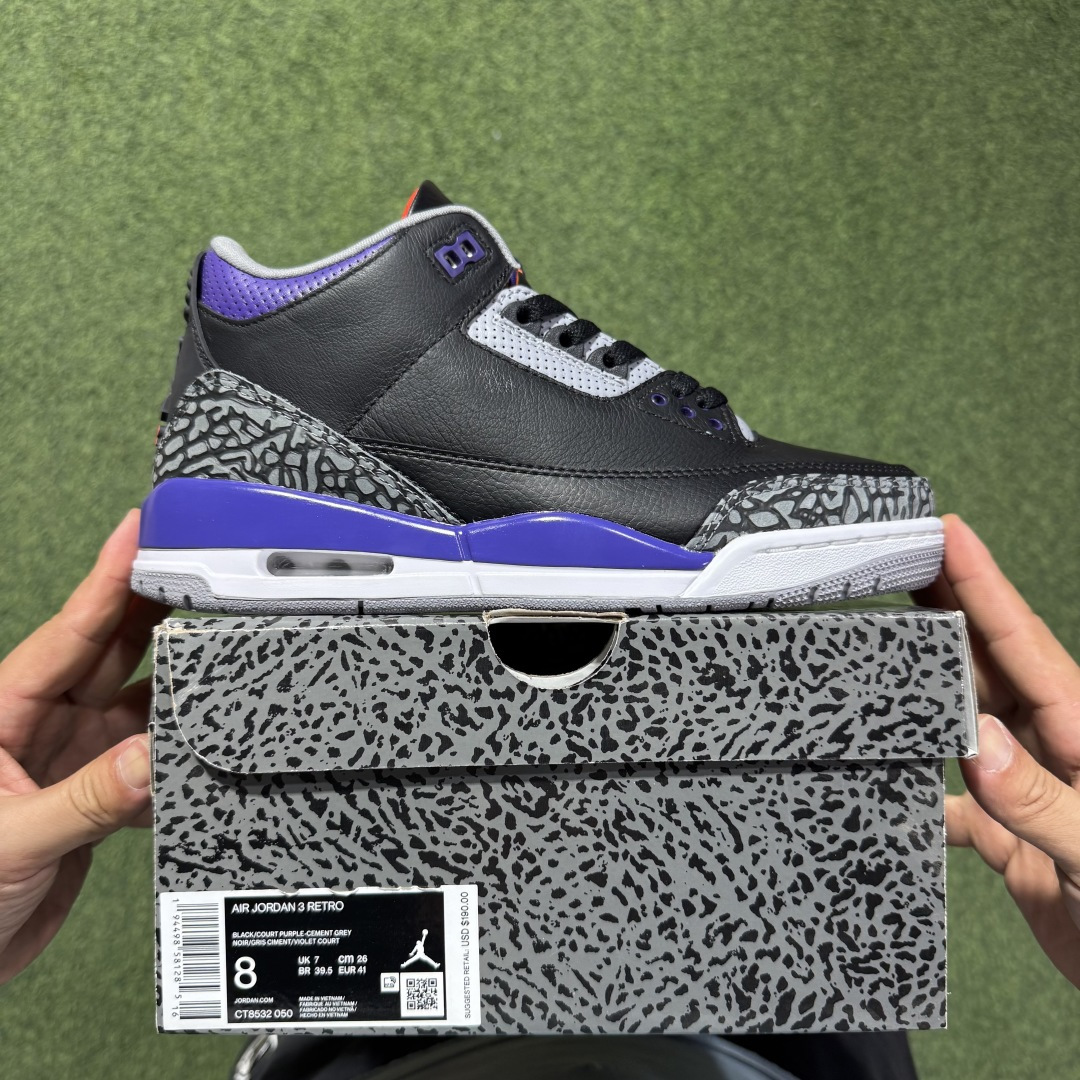 福利特价 纯原头层aj3！硬通货品质合计36个配色，长期货齐可主推！尺码：40-47.5带半码黑紫水泥C