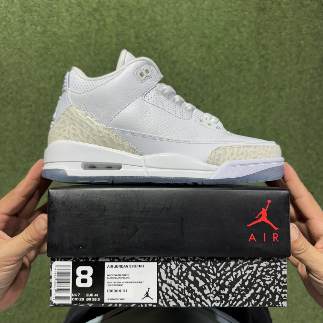 福利特价 纯原头层aj3！硬通货品质合计36个配色，长期货齐可主推！尺码：40-47.5带半码纯白-11