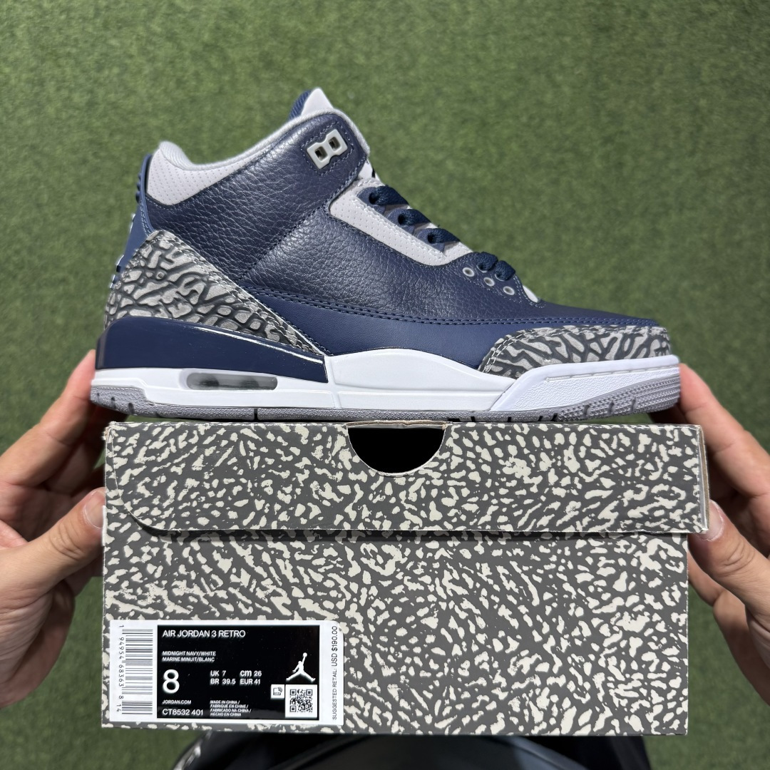 福利特价 纯原头层aj3！硬通货品质合计36个配色，长期货齐可主推！尺码：40-47.5带半码午夜蓝CT