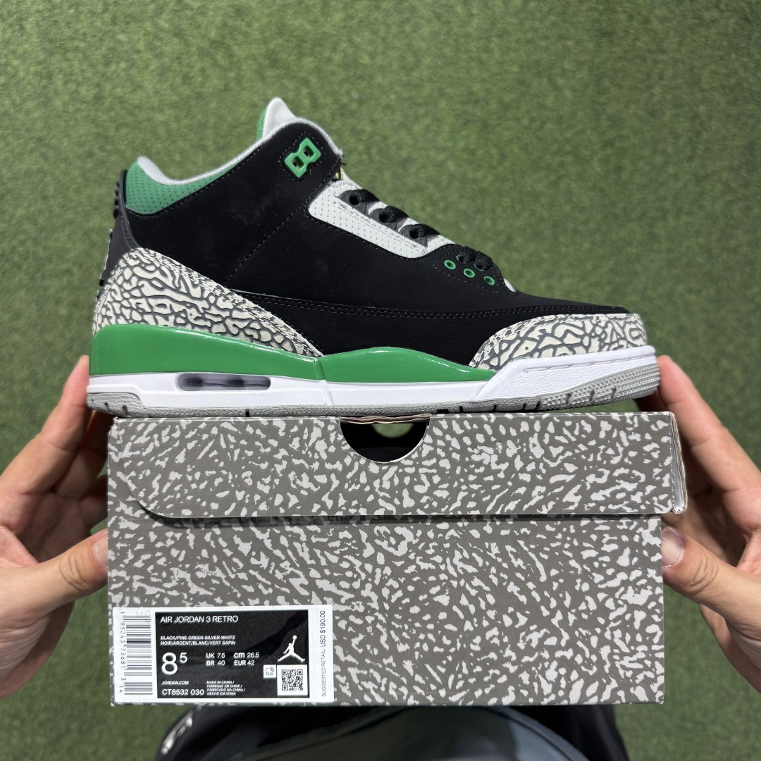 福利特价 纯原头层aj3！硬通货品质合计36个配色，长期货齐可主推！尺码：40-47.5带半码黑绿CT8