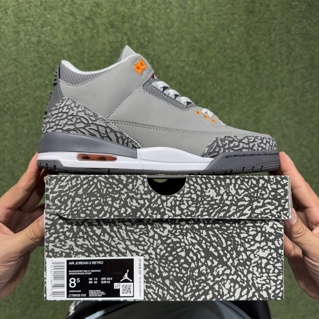 福利特价 纯原头层aj3！硬通货品质合计36个配色，长期货齐可主推！尺码：40-47.5带半码麂皮酷灰C