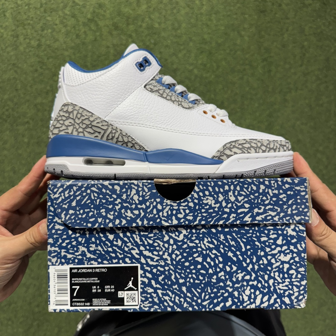 福利特价 纯原头层aj3！硬通货品质合计36个配色，长期货齐可主推！尺码：40-47.5带半码奇才蓝CT
