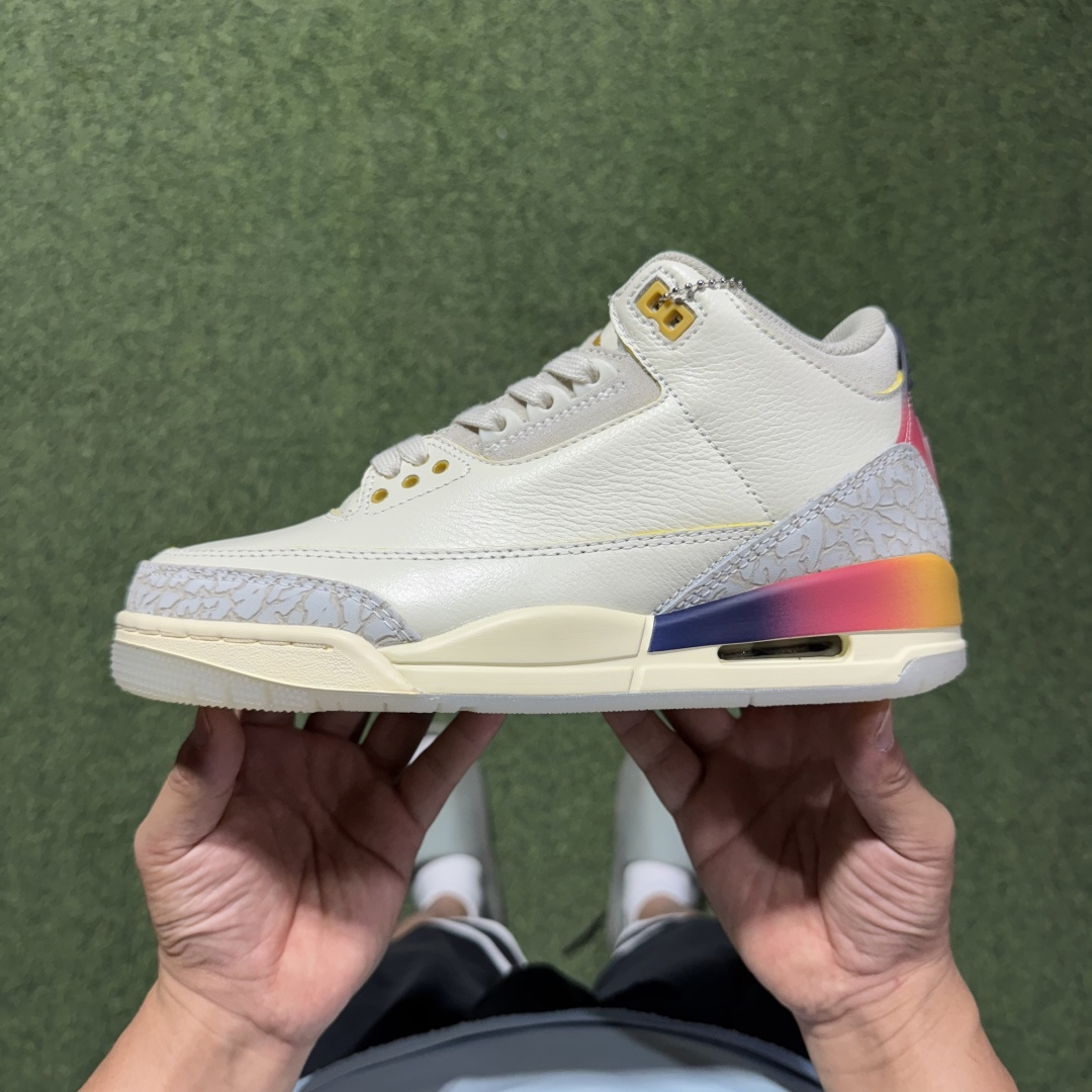 福利特价 纯原头层aj3！硬通货品质合计36个配色，长期货齐可主推！尺码：40-47.5带半码日落渐变笑