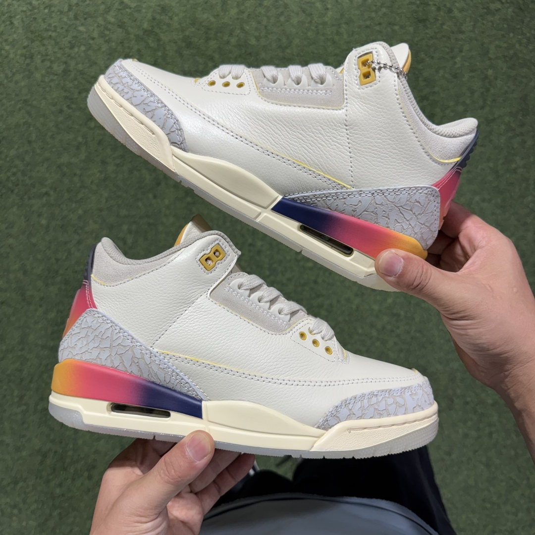 福利特价 纯原头层aj3！硬通货品质合计36个配色，长期货齐可主推！尺码：40-47.5带半码日落渐变笑