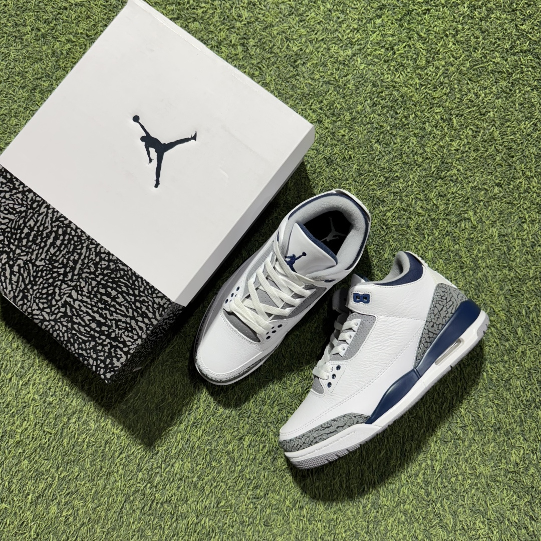 福利特价 纯原头层aj3！硬通货品质合计36个配色，长期货齐可主推！尺码：40-47.5带半码海军蓝CT