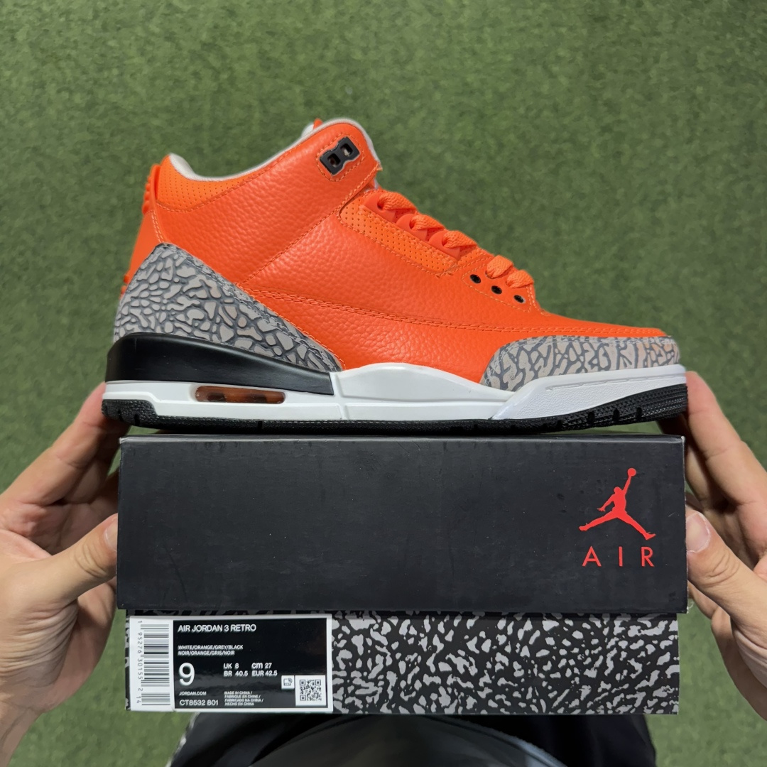 福利特价 纯原头层aj3！硬通货品质合计36个配色，长期货齐可主推！尺码：40-47.5带半码橘色CT8