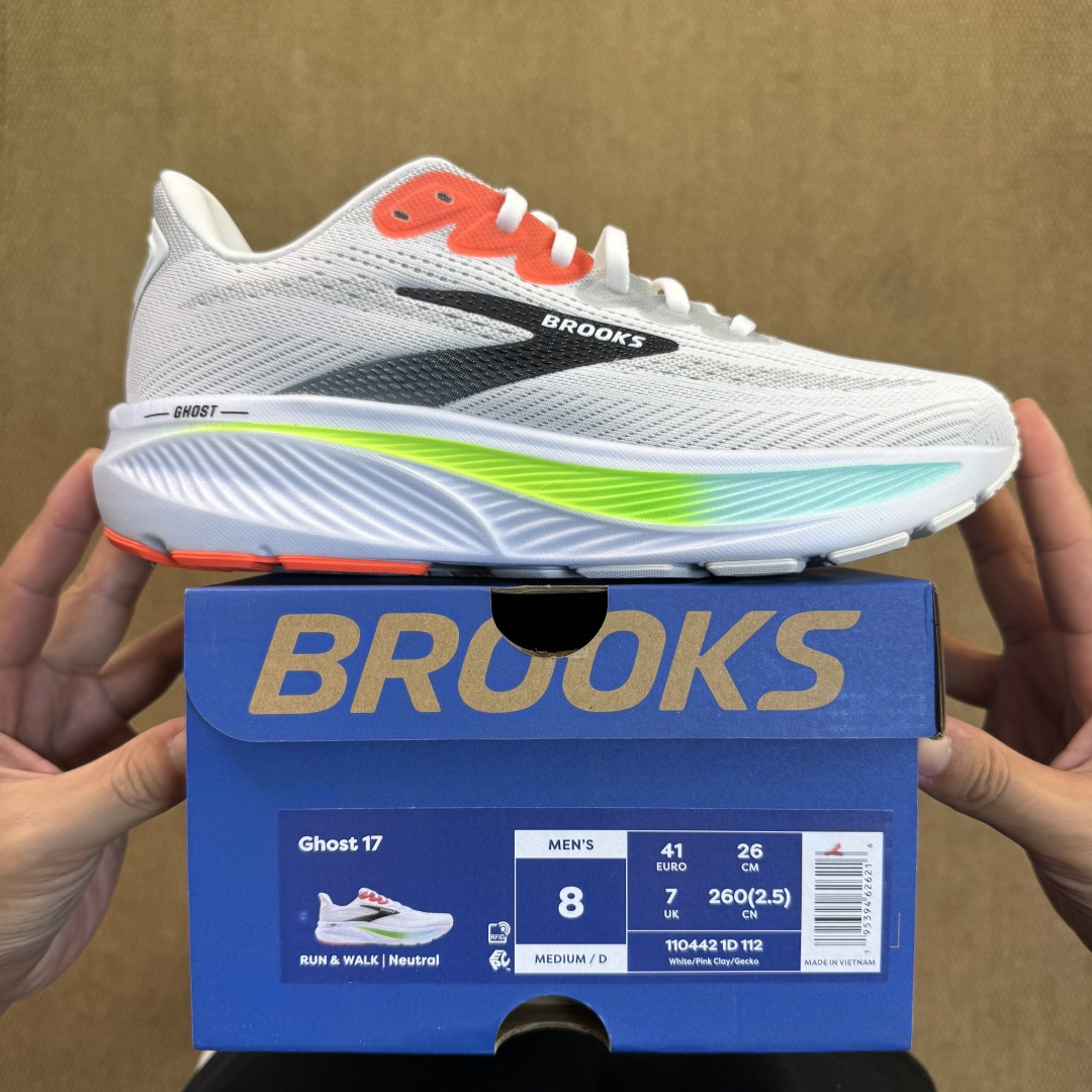 Brooks布鲁克斯 幽灵Ghost 17 灰色次顶级缓震慢跑鞋货号-1D-112 尺码36-45带半码