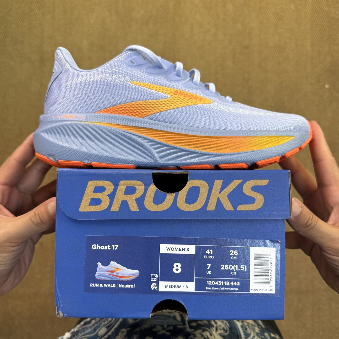 Brooks布鲁克斯 幽灵Ghost 17 第4色：蓝黄次顶级缓震慢跑鞋货号-1B-443 尺码36-4