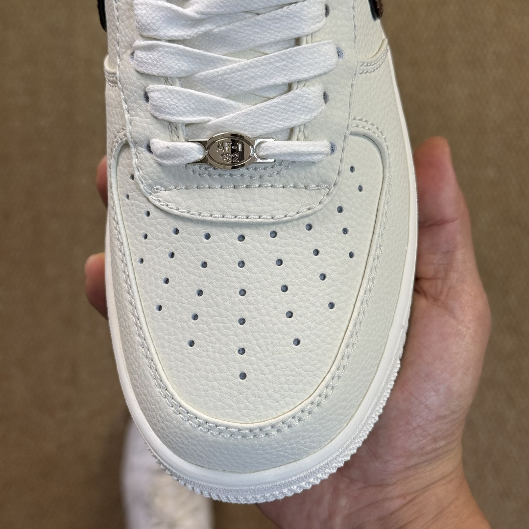 3A空军！第590色：白色深棕钩Nike Air Force 1 Low百分百原鞋开发！PT市场真正匠心