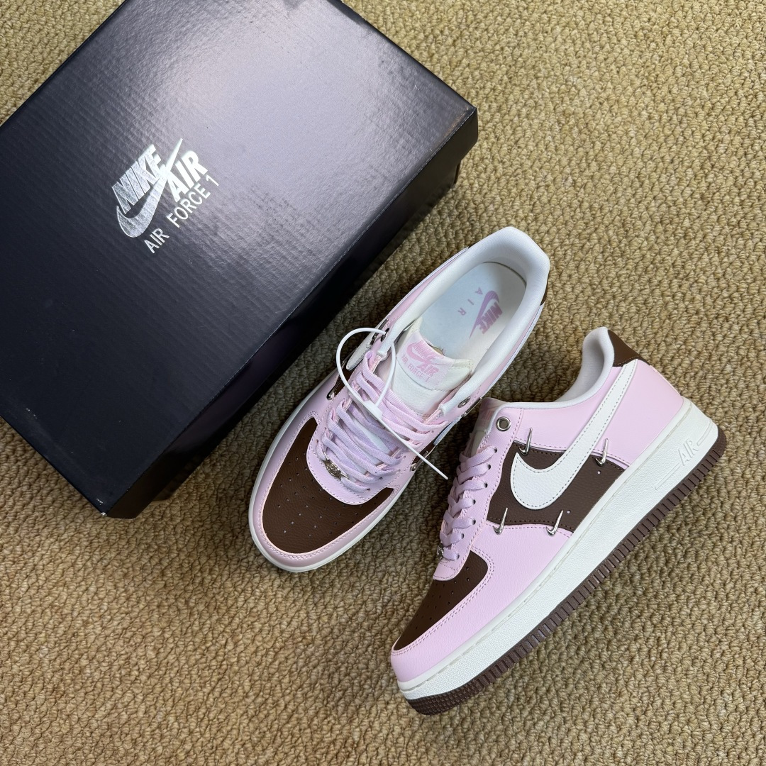 3A空军！第591色：粉色小钩Nike Air Force 1 Low百分百原鞋开发！PT市场真正匠心空