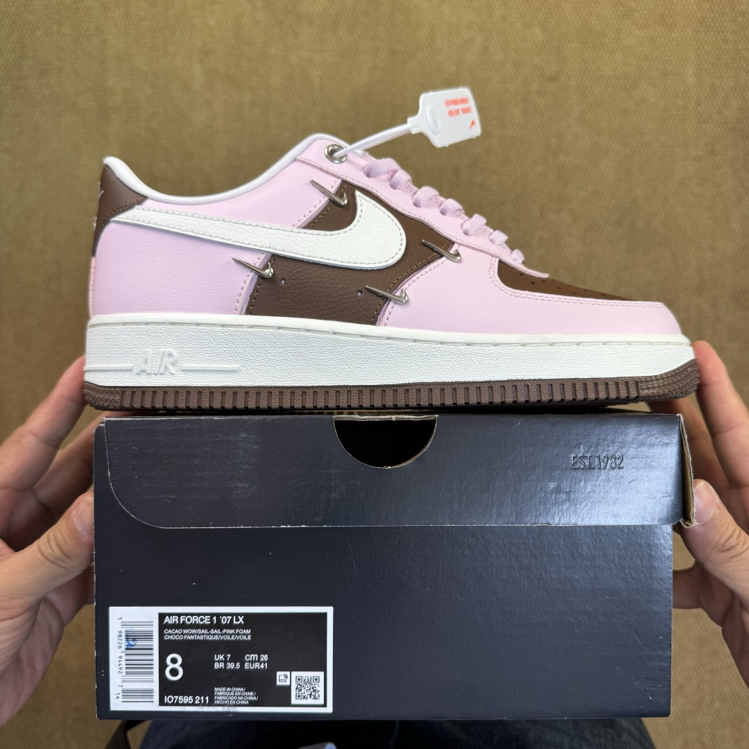 3A空军！第591色：粉色小钩Nike Air Force 1 Low百分百原鞋开发！PT市场真正匠心空