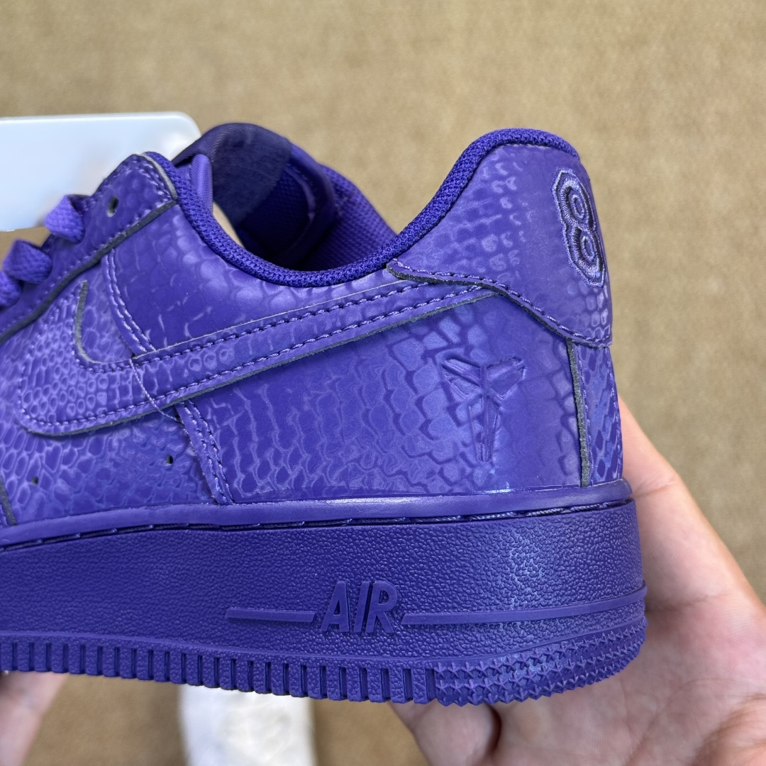 3A空军！第592色：Kobe科比紫蛇皮Nike Air Force 1 Low百分百原鞋开发！PT市场