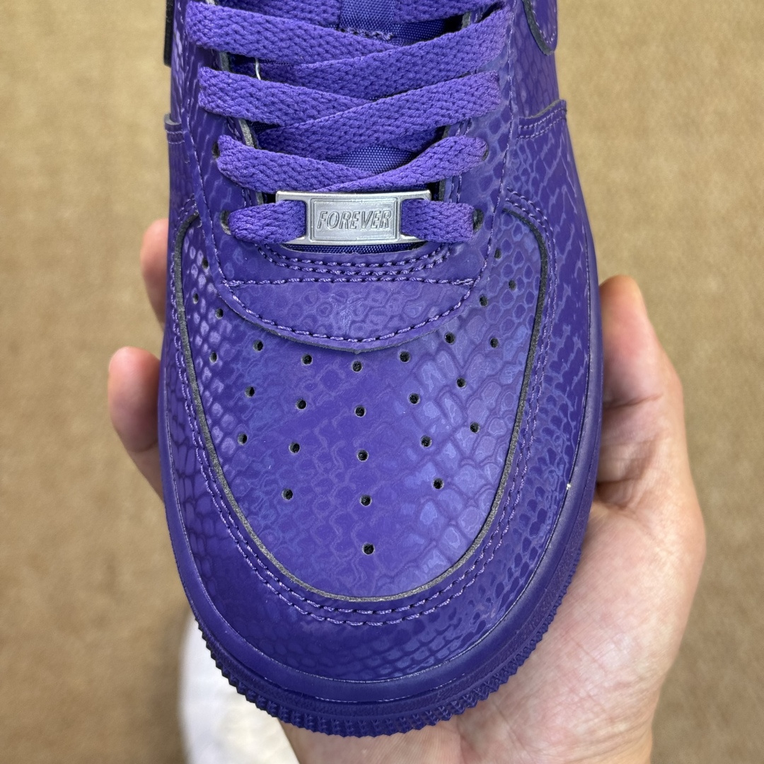 3A空军！第592色：Kobe科比紫蛇皮Nike Air Force 1 Low百分百原鞋开发！PT市场