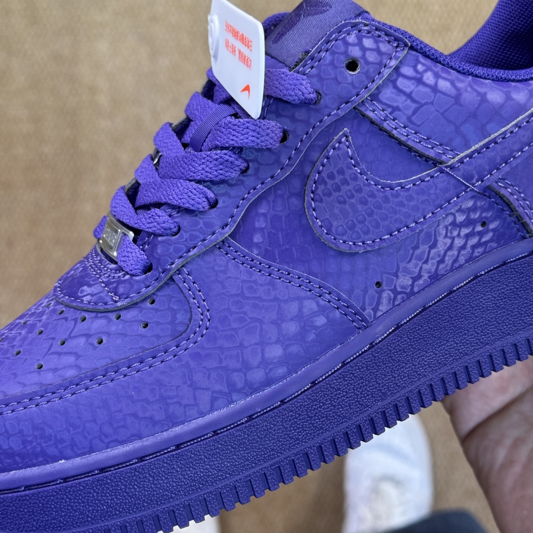 3A空军！第592色：Kobe科比紫蛇皮Nike Air Force 1 Low百分百原鞋开发！PT市场