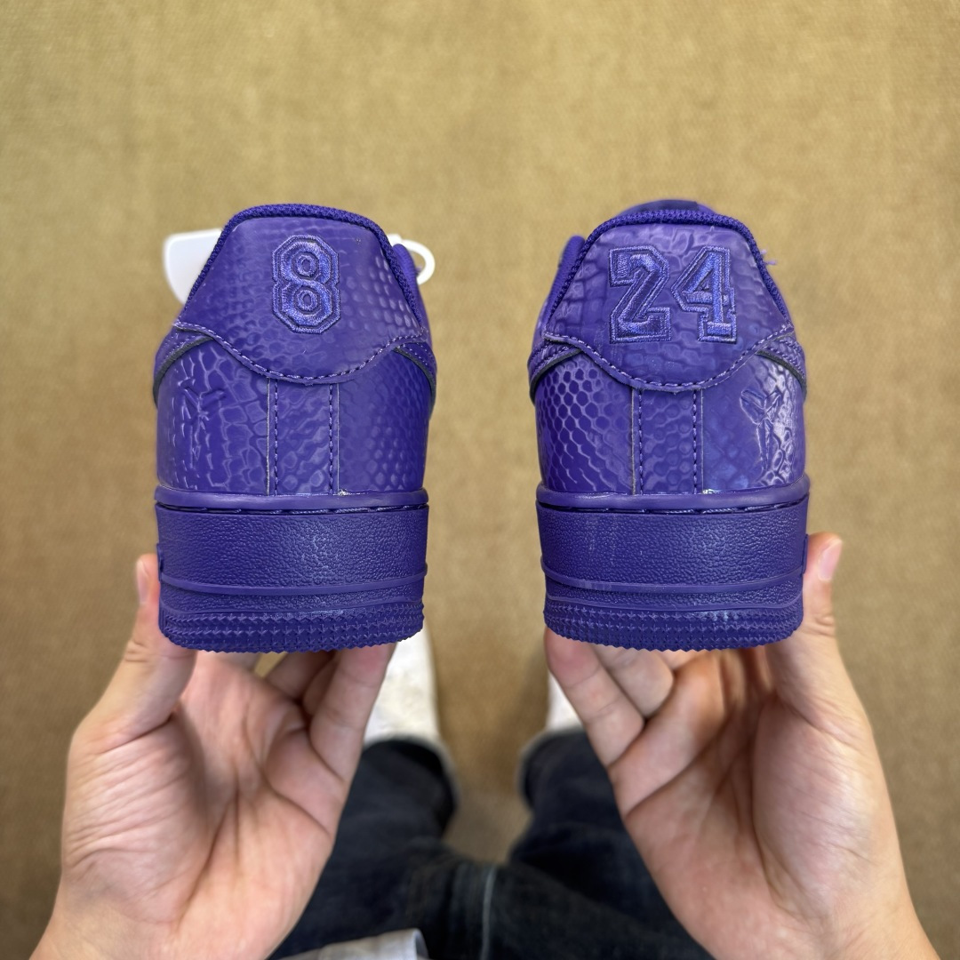 3A空军！第592色：Kobe科比紫蛇皮Nike Air Force 1 Low百分百原鞋开发！PT市场