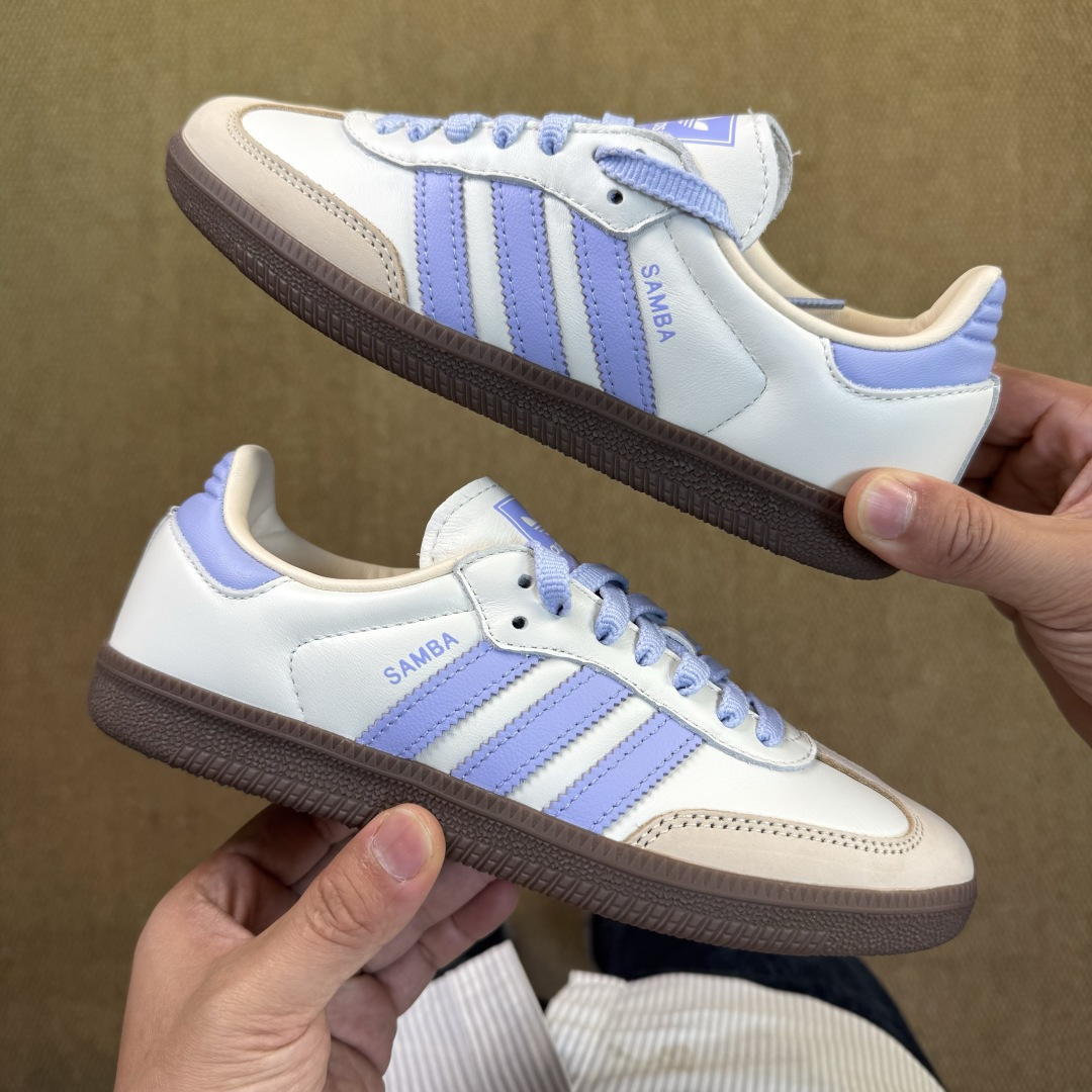 Adidas Originals Samba 桑巴德训鞋T字鞋货号：JI2678 星黛露米紫色尺码:35