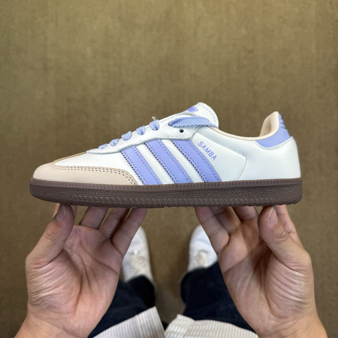 Adidas Originals Samba 桑巴德训鞋T字鞋货号：JI2678 星黛露米紫色尺码:35