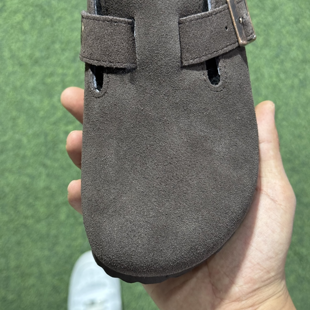 冬季羊毛款勃肯半拖 Birkenstock 舒适包头拖鞋 深巧克力东莞支线订单 奢侈品工艺市场稀缺货源 