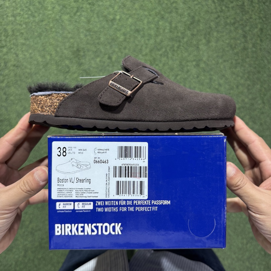 冬季羊毛款勃肯半拖 Birkenstock 舒适包头拖鞋 深巧克力东莞支线订单 奢侈品工艺市场稀缺货源 