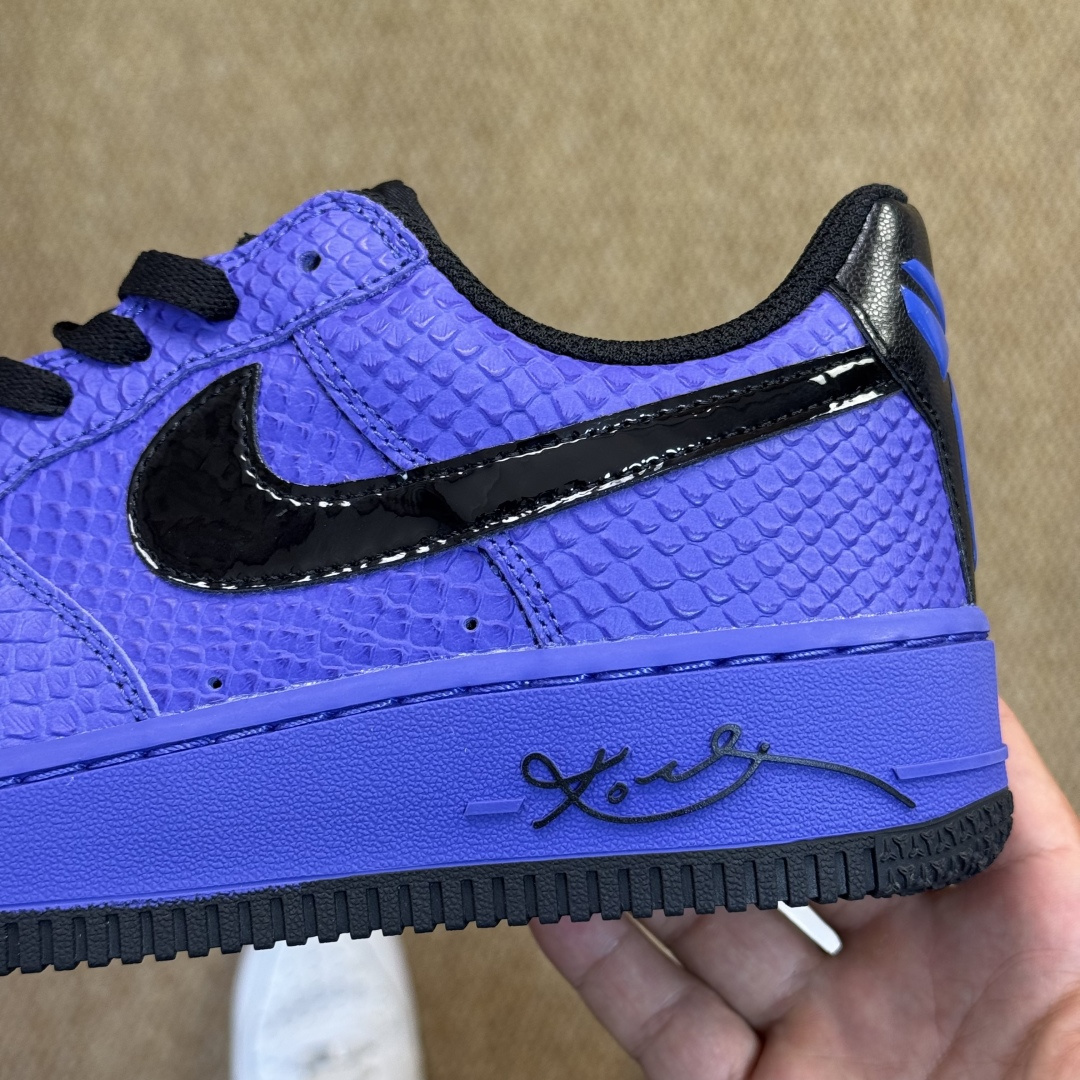 3A空军！第598色：Kobe科比蟒蛇皮黑紫色Nike Air Force 1 Low百分百原鞋开发！P