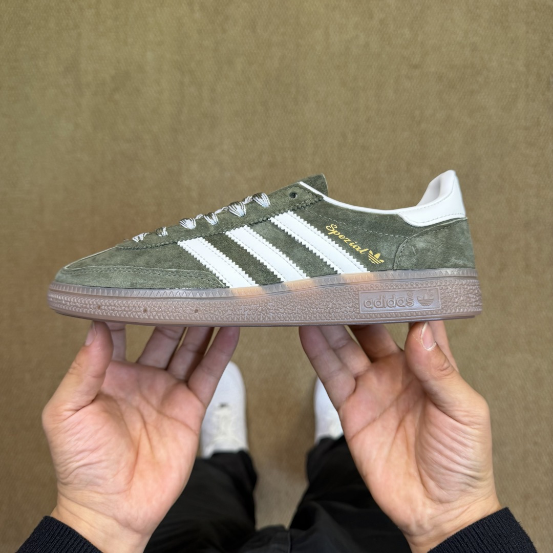 XJ版 极致性价比！阿迪T字德训鞋：橄榄绿Adidas/阿迪达斯 HANDBALL SPEZIAL 桑巴