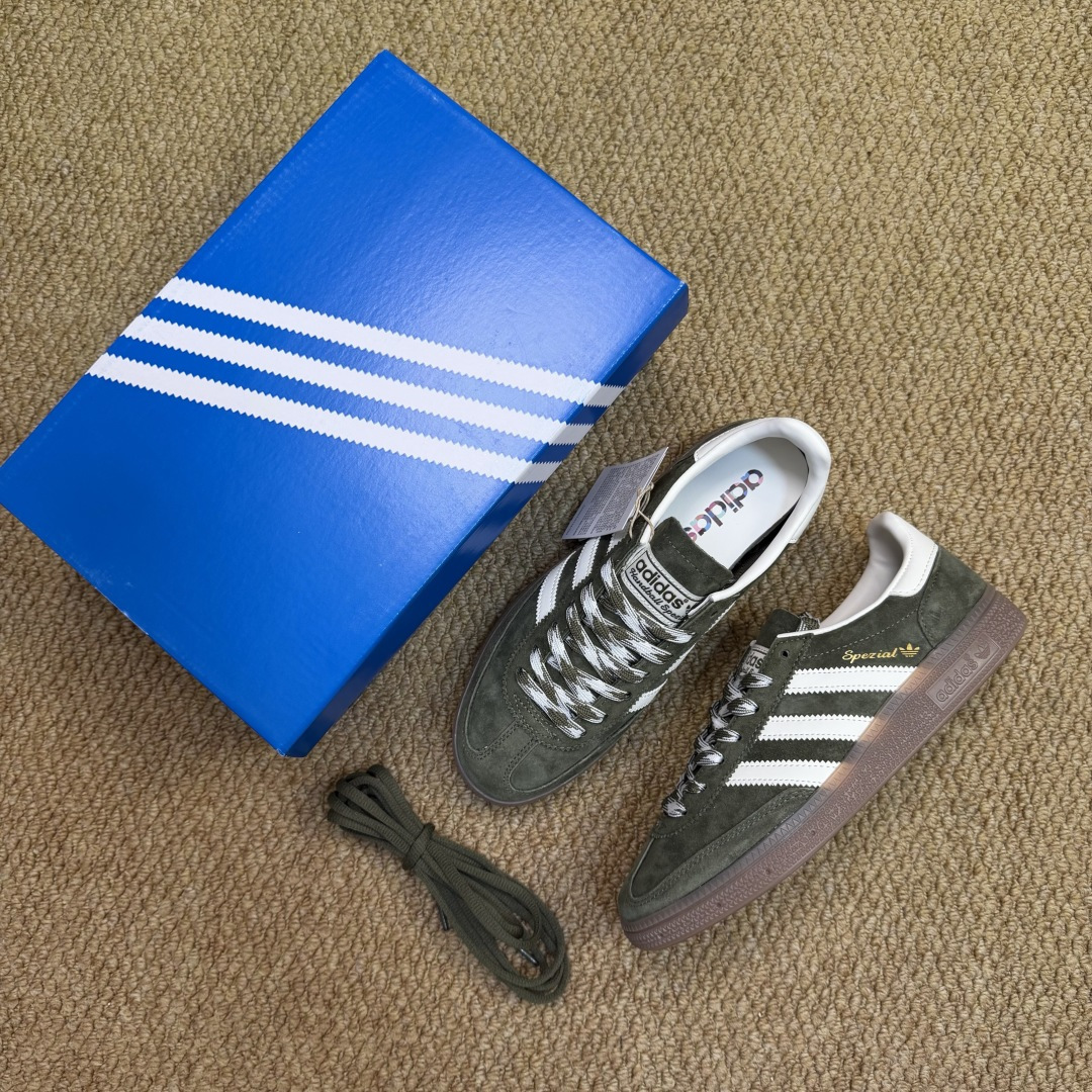 XJ版 极致性价比！阿迪T字德训鞋：橄榄绿Adidas/阿迪达斯 HANDBALL SPEZIAL 桑巴